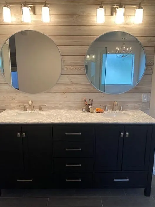Updated bathroom remodel with custom shower