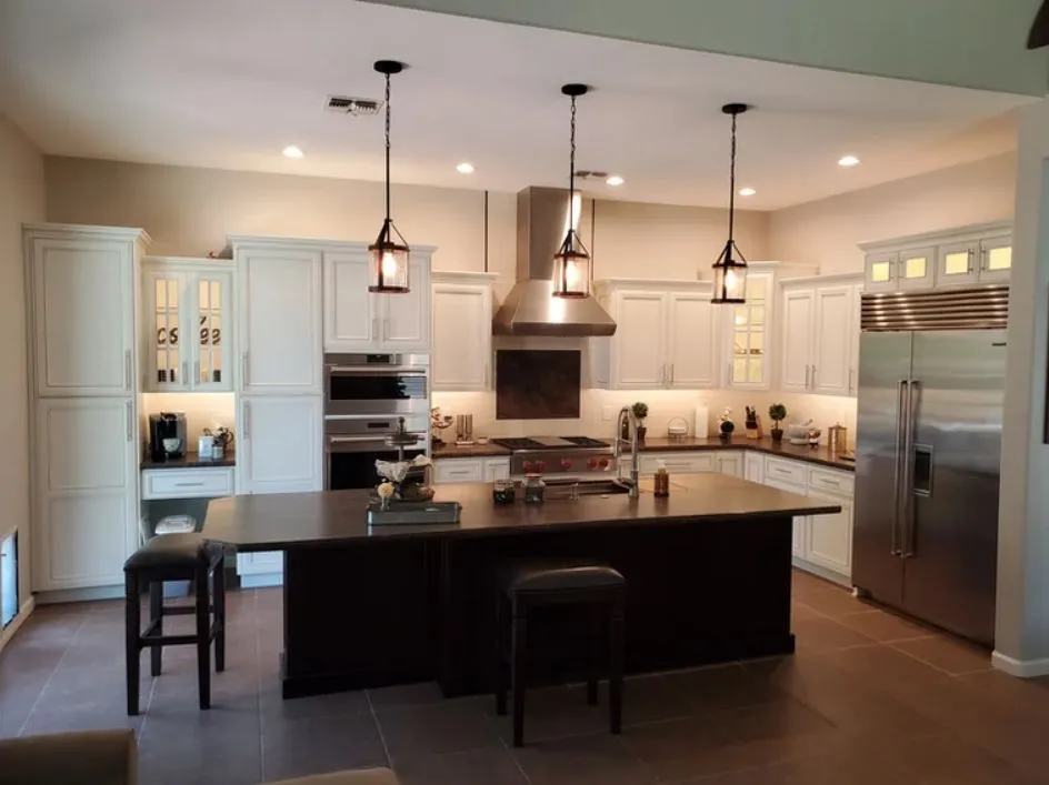 Modern kitchen remodel with dark island - TJC Remodeling Chandler AZ