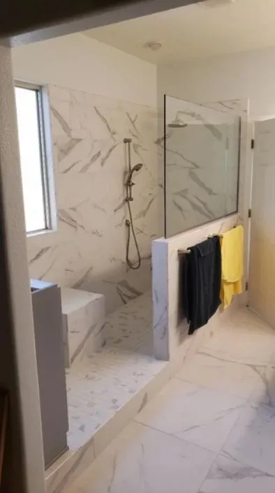 Master bathroom walk-in shower remodel in Gilbert AZ